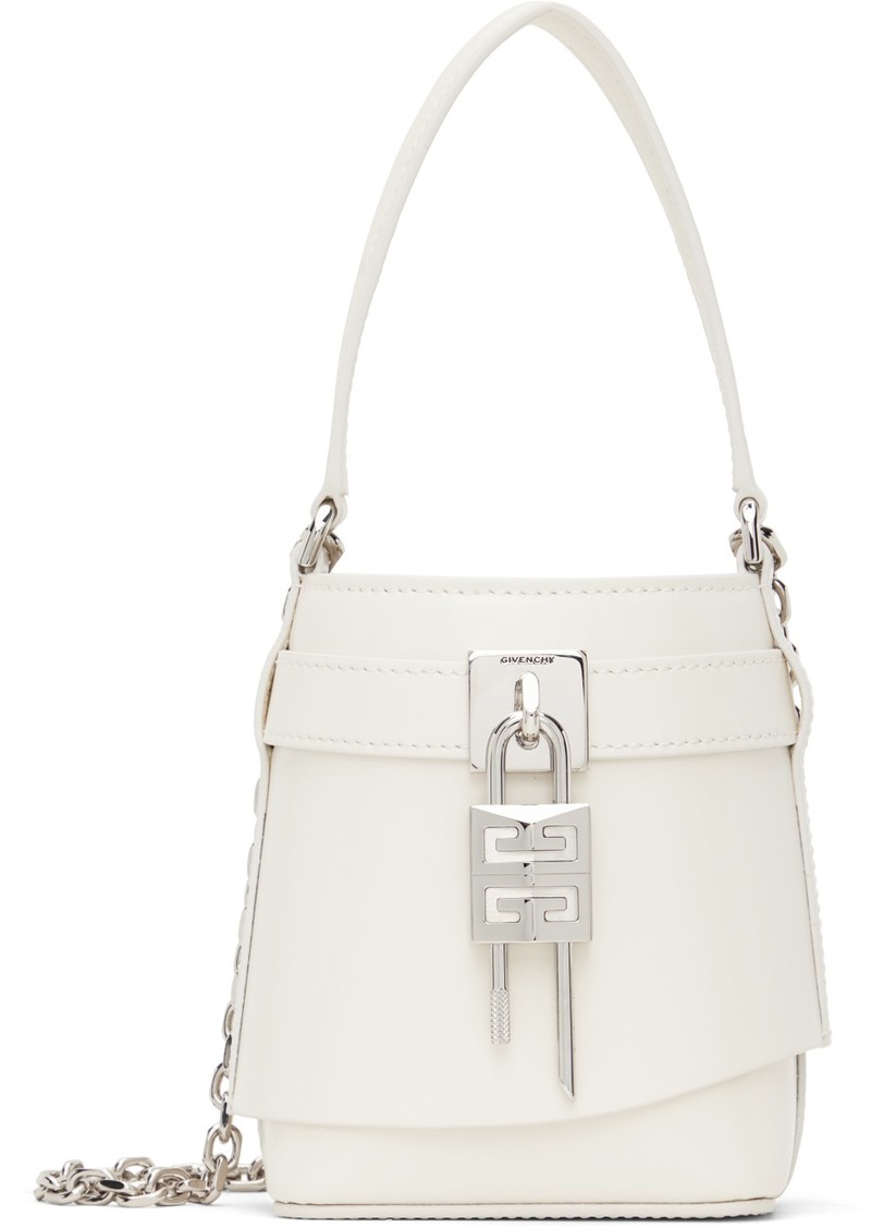 Givenchy White Micro Shark Lock Bucket Bag