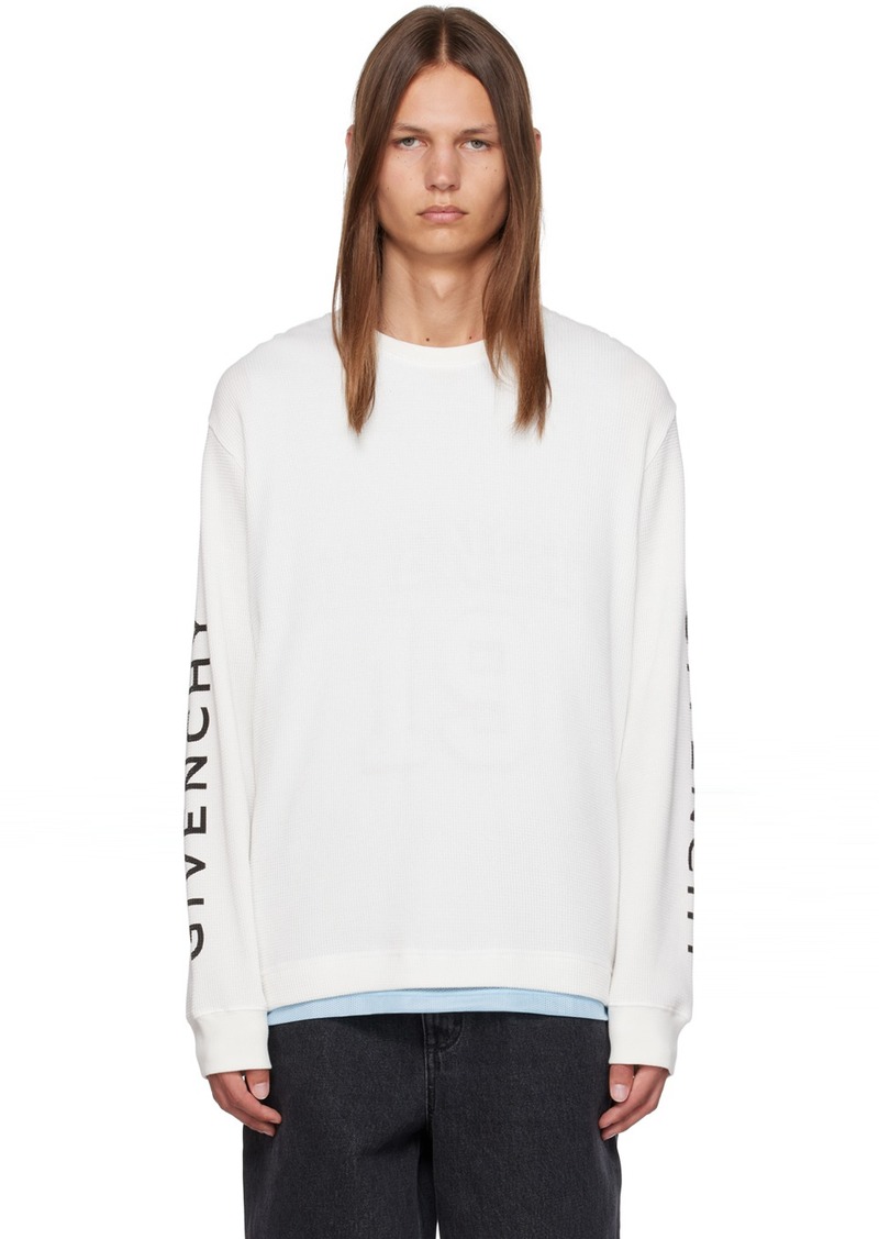 Givenchy White Printed Long Sleeve T-Shirt