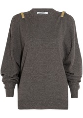 Givenchy Woman Embellished Wool Alpaca And Cotton-blend Sweater Anthracite
