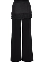 Givenchy Woman Satin-paneled Cady Wide-leg Pants Black