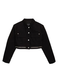 Givenchy Women's 4G Zip Crop Denim Jacket in 001-Black at Nordstrom