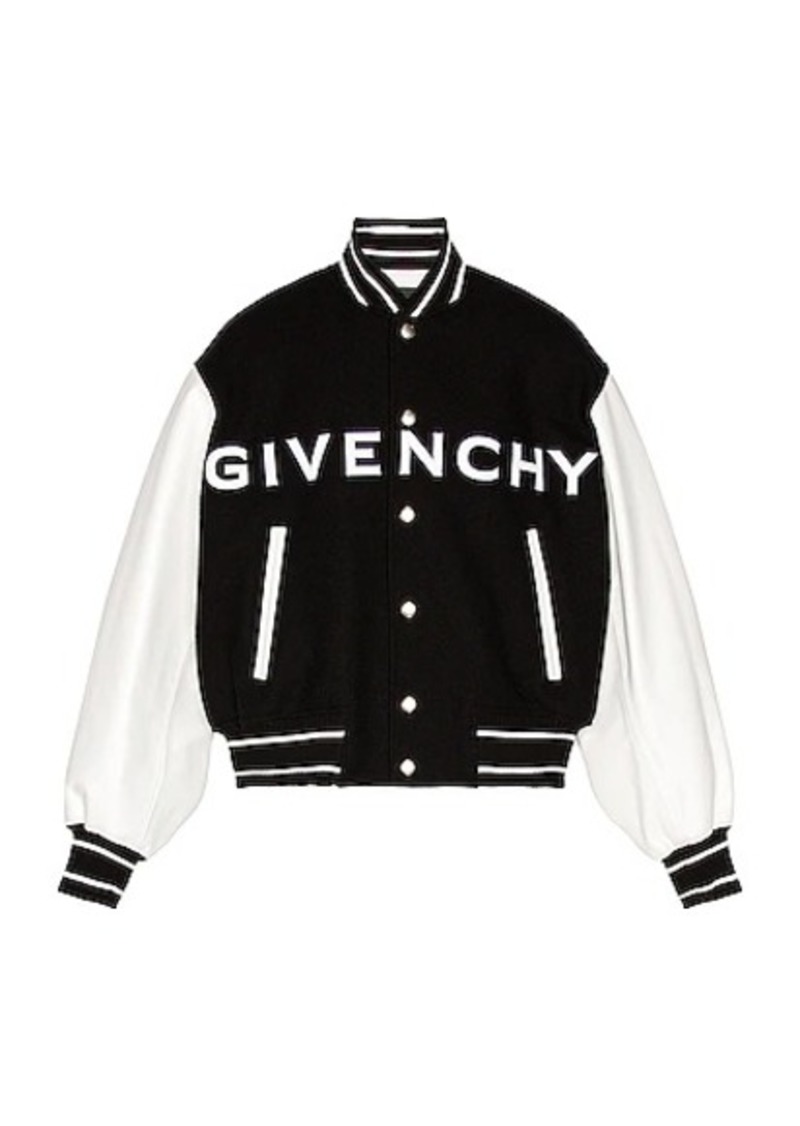 Mens Jackets Givenchy Jackets for Men Givenchy College Varsity Wool Bomber in Red Black 