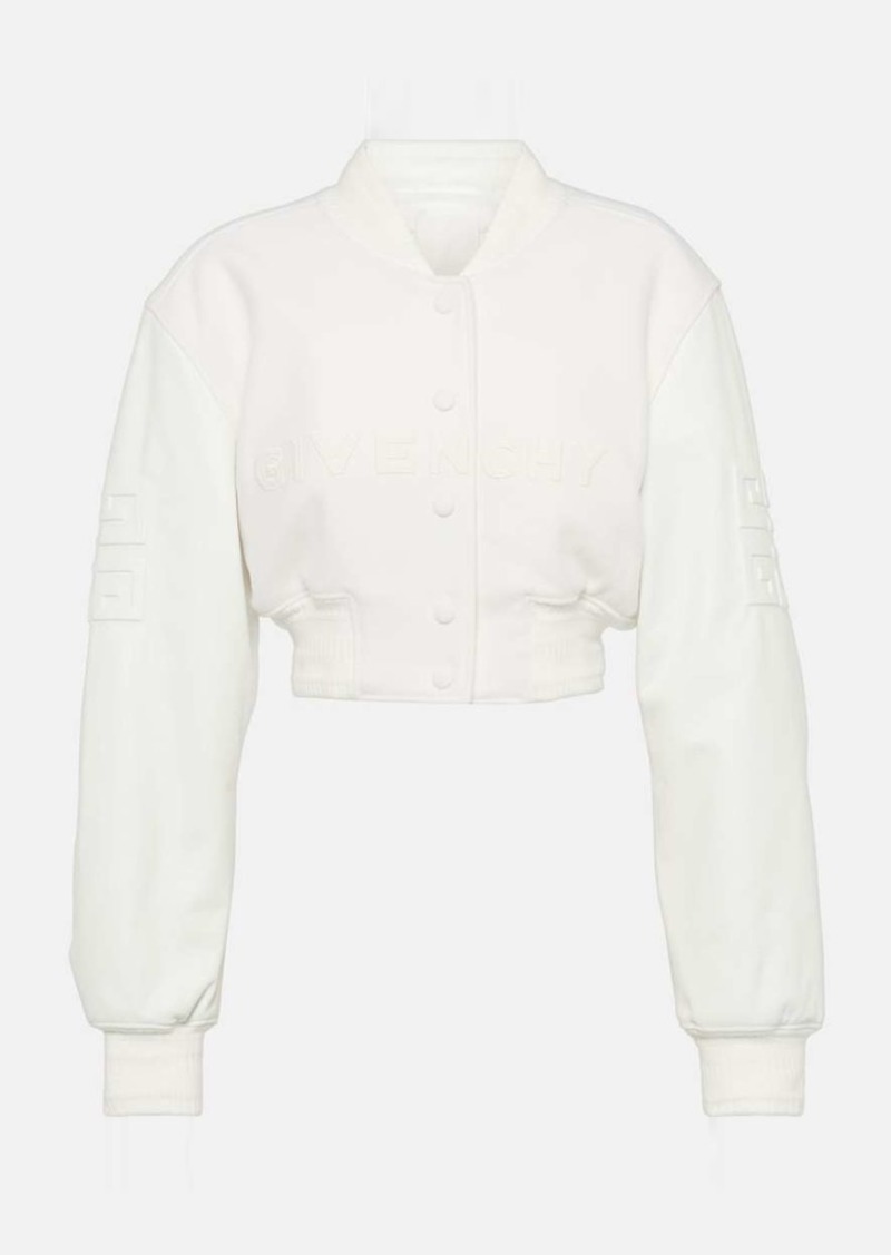 Givenchy Wool and leather cropped bomber jacket