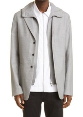 Givenchy Wool Blazer with Removable Hooded Vest in Grey Mix at Nordstrom