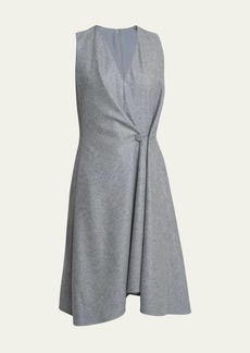 Givenchy Wool Felt Wrap Dress with Side Draped Detail