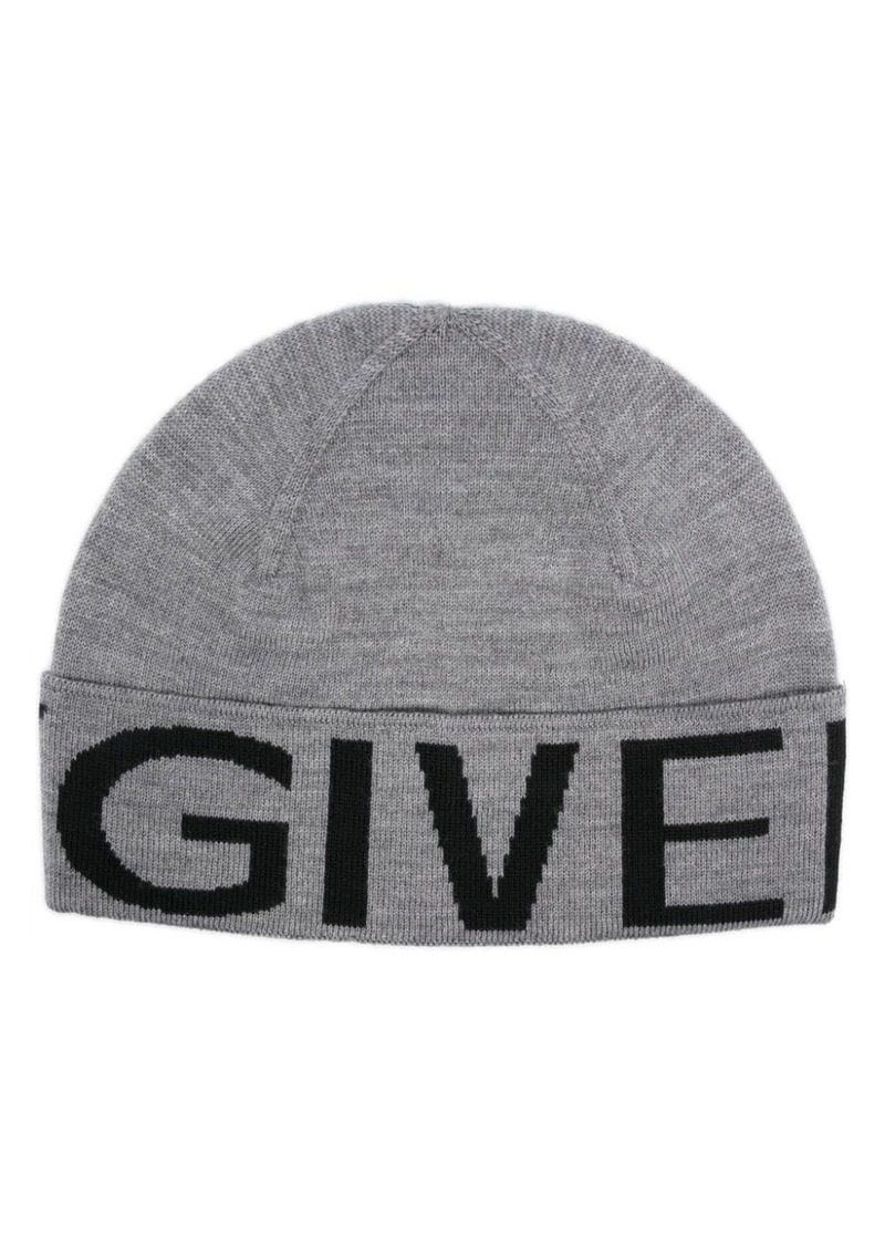 Givenchy intarsia knit-logo wool beanie