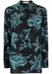 Givenchy leaf-print crepe shirt