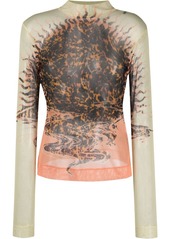 Givenchy leopard-print mesh top