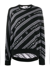 Givenchy logo diagonal stripe knitted jumper