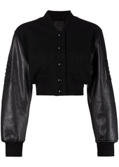 Givenchy logo-embossed cropped bomber jacket