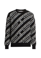 Givenchy Logo Intarsia Chain Wool-Blend Sweater