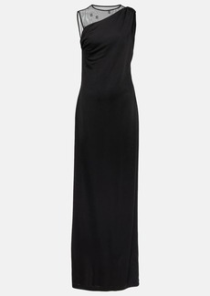 Givenchy Logo mesh jersey gown