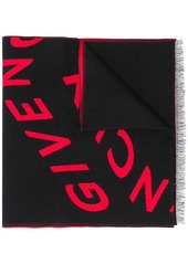 Givenchy logo print frayed scarf