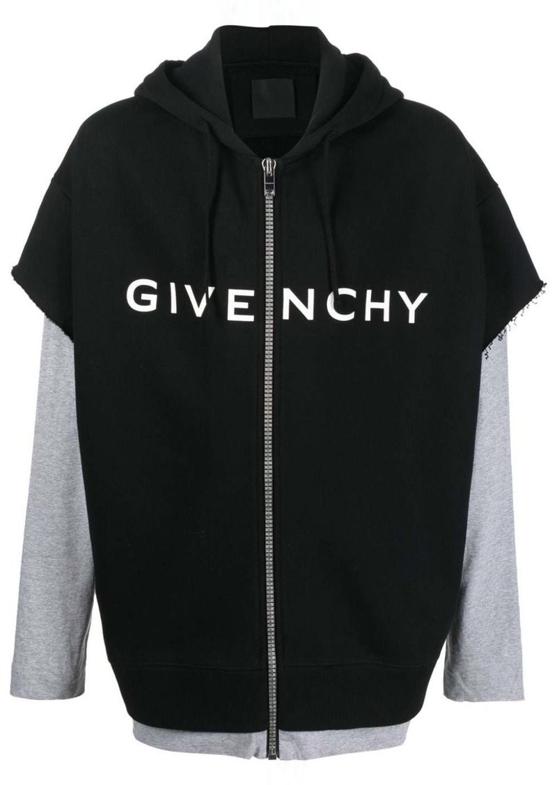 Givenchy logo-print layered hoodie