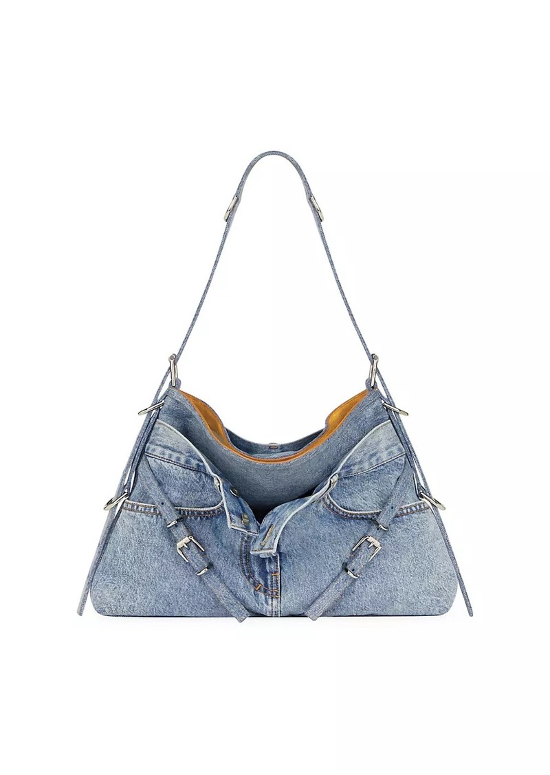 Givenchy Medium Voyou Boyfriend Bag In Jeans