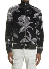 Men's Givenchy Floral Schematics Print Velour Track Jacket