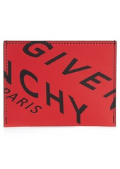 Men's Givenchy Logo Leather Card Case - Red