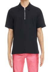 Givenchy Zip Pique Polo in Black at Nordstrom