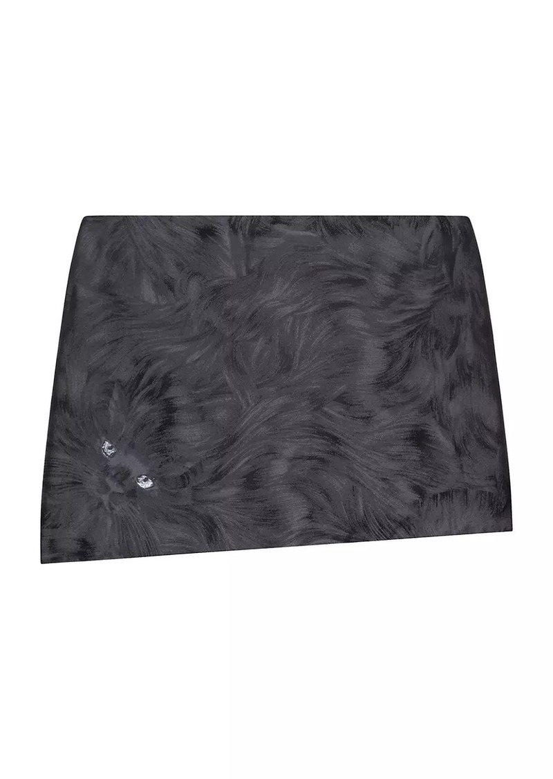 Givenchy Mini Asymmetric Skirt in Cat Jacquard