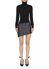 Givenchy Mini Asymmetric Skirt in Cat Jacquard