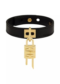 Givenchy Mini Lock Bracelet In Metal And Leather