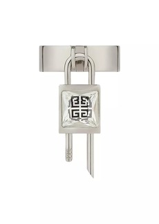 Givenchy Mini Lock Ring In Metal With Crystal