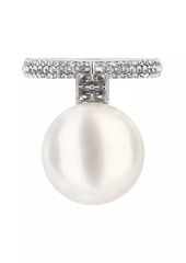Givenchy Pearl Ring In Metal With Crystals