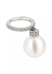 Givenchy Pearl Ring In Metal With Crystals