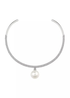 Givenchy Pearl Torque Necklace In Metal With Pearl And Crystals