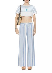 Givenchy Plage Pants in Cotton and Linen with 4G Stripes