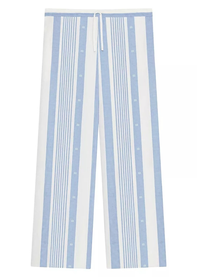 Givenchy Plage Pants in Cotton and Linen with 4G Stripes