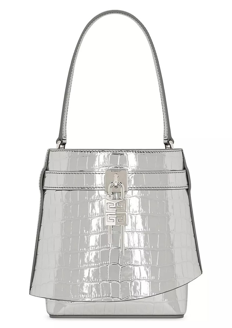 Givenchy Plage Shark Lock Bucket Bag in Crocodile Effect Leather