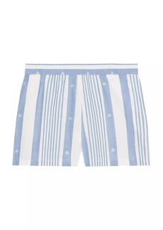 Givenchy Plage Shorts in Cotton and Linen with 4G Stripes