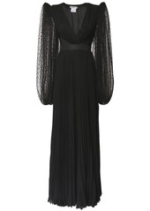 Givenchy Pleated Tulle & Silk Georgette Dress