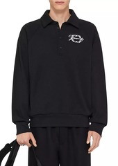 Givenchy Polo Sweatshirt in Fleece with Logo Medallion