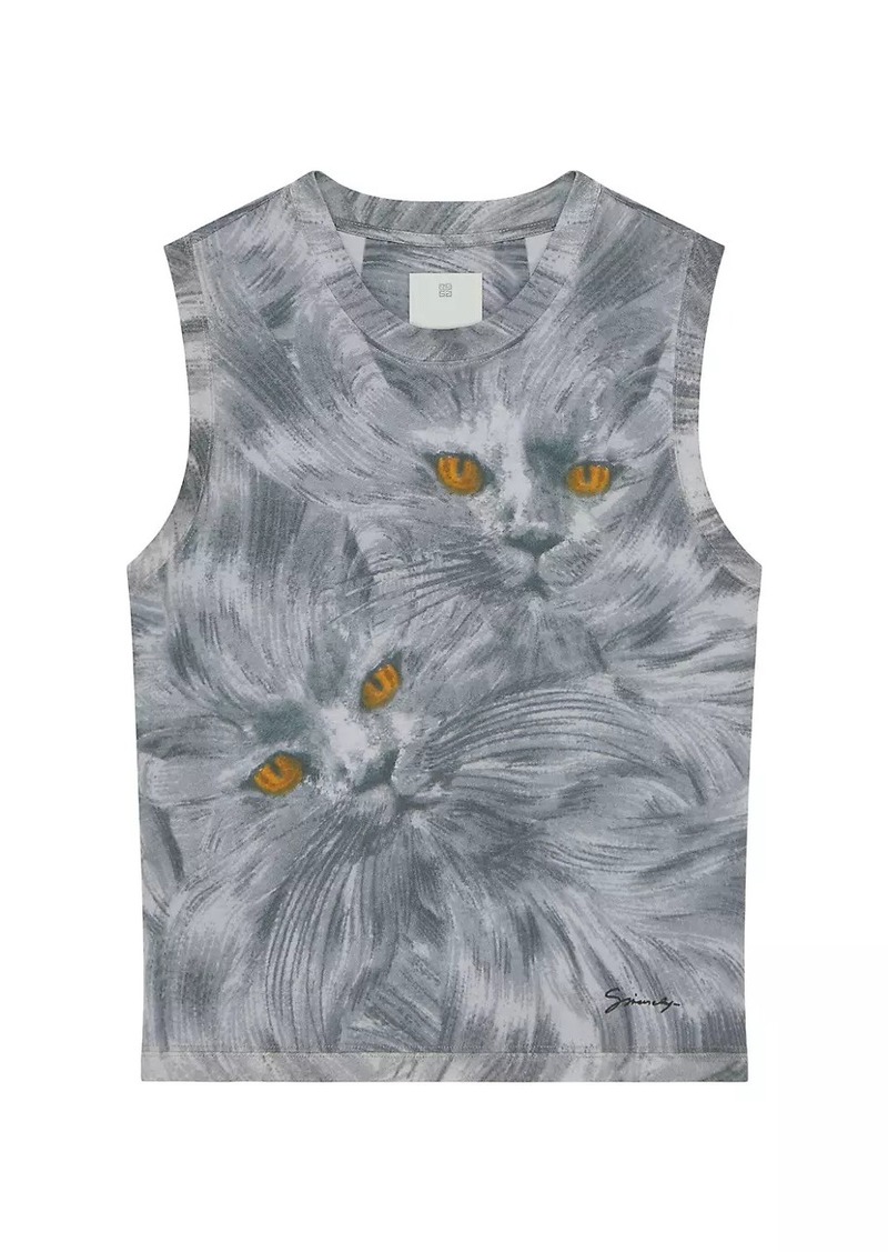 Givenchy Printed Cat Tank Top in Cotton