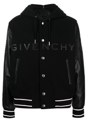 Givenchy raised-logo hooded varsity jacket