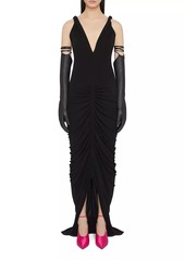 Givenchy Ruched Dress with Twisted Straps in Crepe