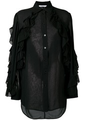 Givenchy ruffled style transparent blouse