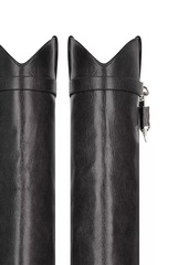 Givenchy Shark Lock Cowboy Boots in Aged Leather