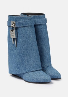 Givenchy Shark Lock denim ankle boots