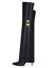 Givenchy Shark Lock Stiletto Over-The-Knee Boots In Leather