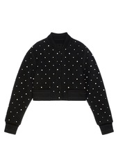 Givenchy Short Varsity Jacket In Pearl Embroidered Wool