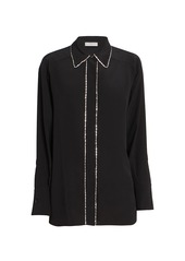 Givenchy Silk Blouse With Crystal-Embellished Piping