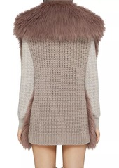 Givenchy Sleeveless Jacket in Faux Fur and Knit