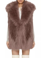 Givenchy Sleeveless Jacket in Faux Fur and Knit