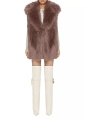 Givenchy Sleeveless Jacket in Faux Fur and Knit