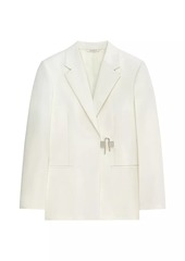 Givenchy Slim Fit Jacket In Wool And Mohair With U-Lock Buckle