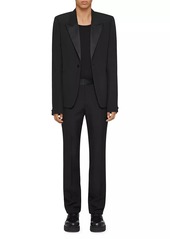 Givenchy Slim Fit Tailored Pants In Wool With Satin