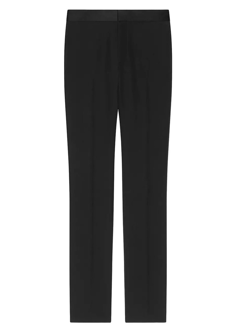 Givenchy Slim Fit Tailored Pants In Wool With Satin